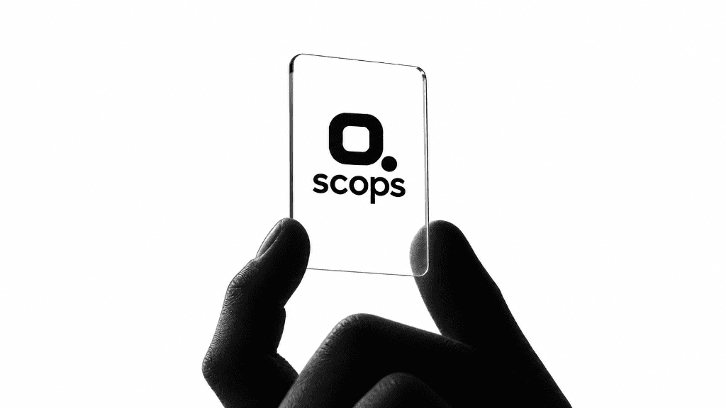 SCOPS frosted glass card